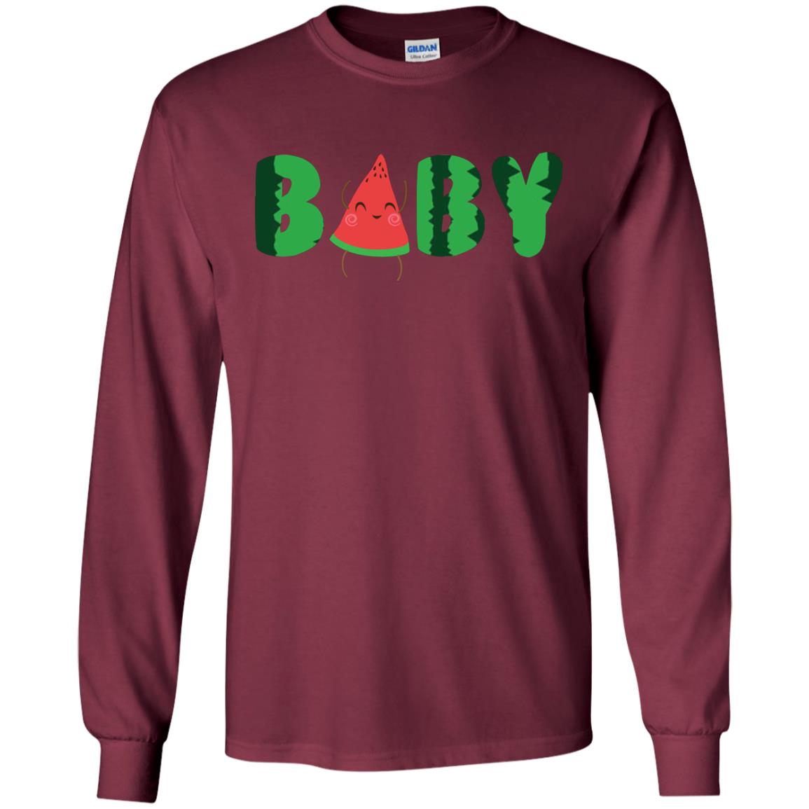 Baby Watermelon Funny Summer Melon Fruit Shirt For Baby Kids Maroon
