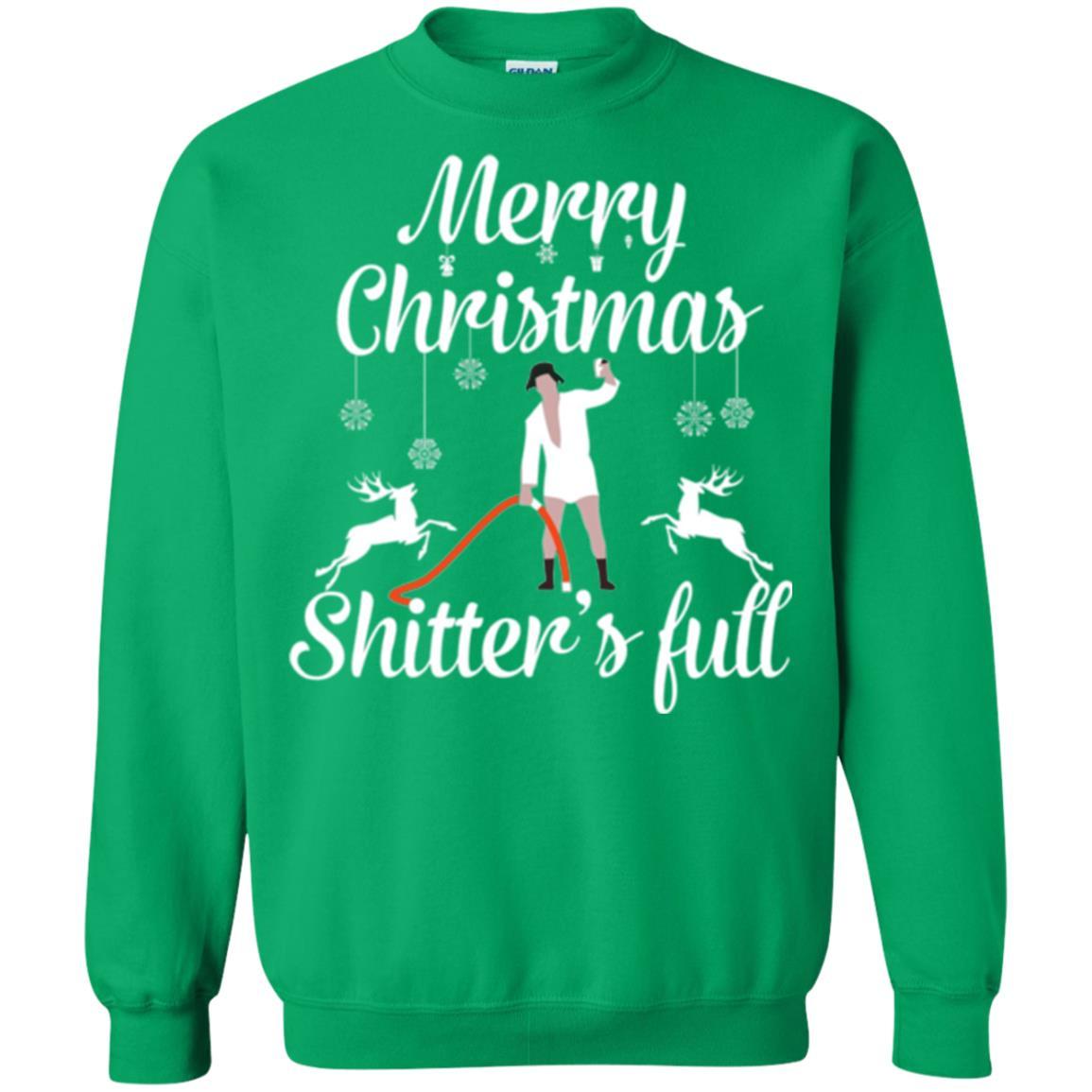 Christmas T-shirt Reindeer Merry Christmas Shitter's Full Irish Green