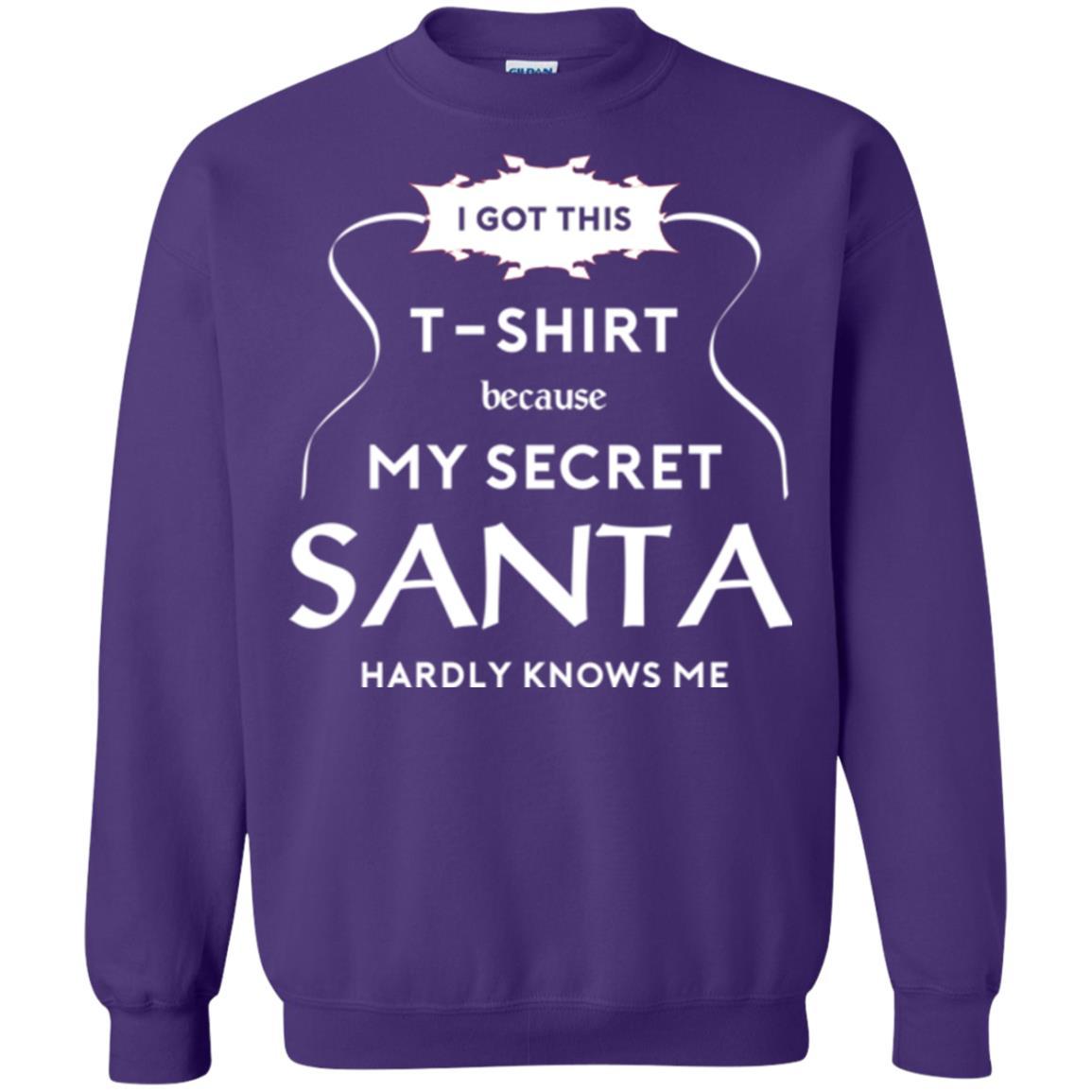 Christmas T-shirt I Got This T-shirt Because My Secret Santa Hardly Knows Me Purple