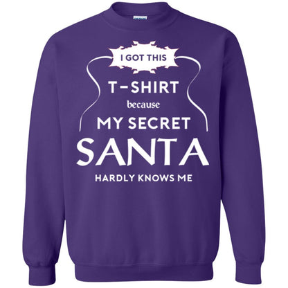 Christmas T-shirt I Got This T-shirt Because My Secret Santa Hardly Knows Me Purple