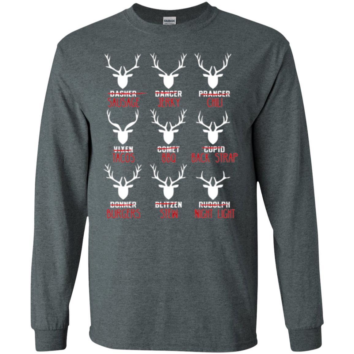 Christmas T-shirt Hunters All Of Santa's Reindeer Dark Heather