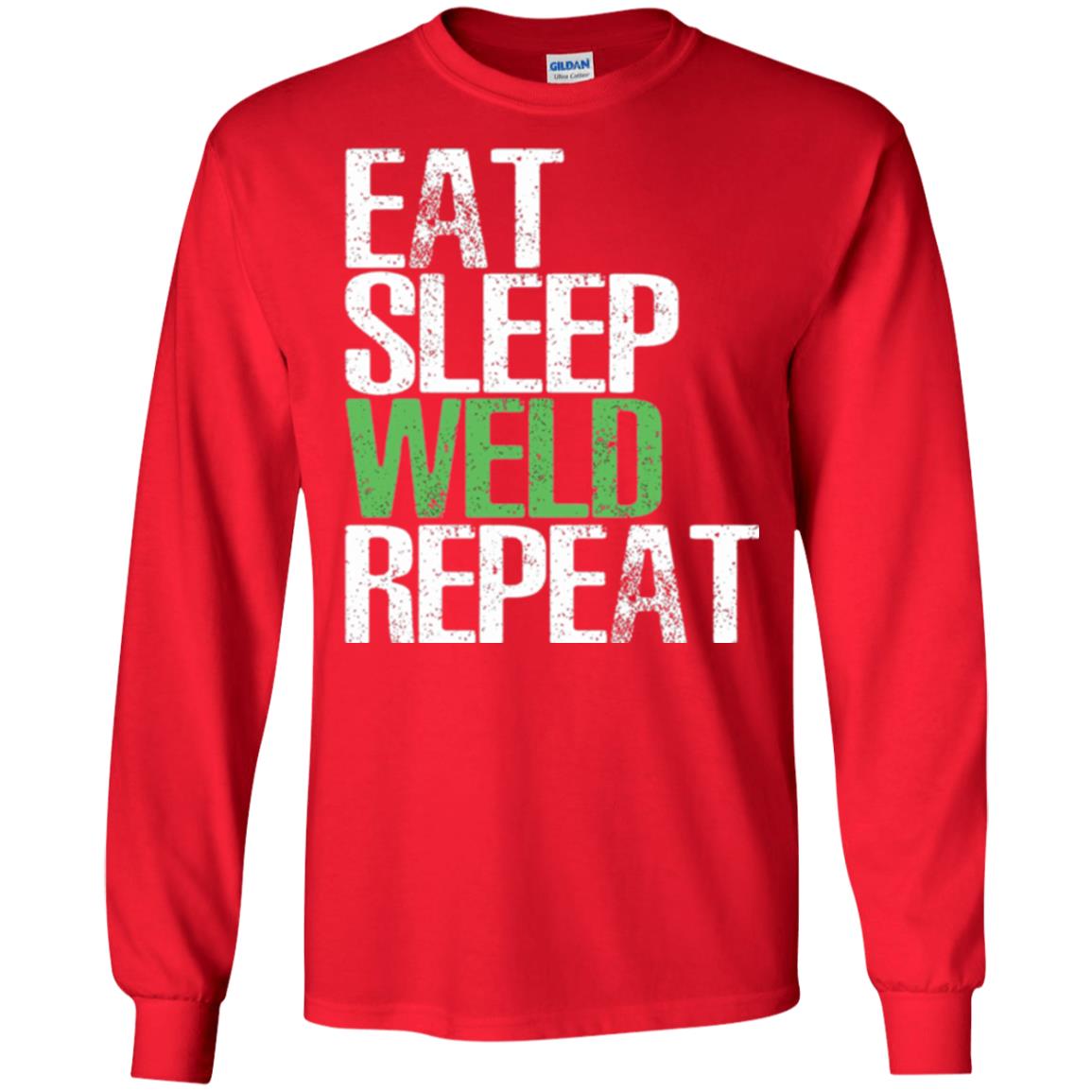 Welding T-shirt Eat Sleep Weld Repeat Red