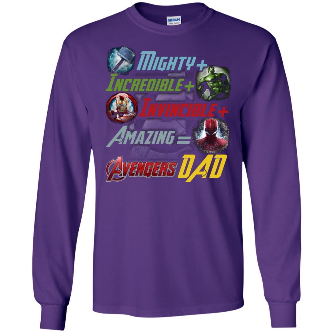 Mighty Incredible Invincible Amazing Dad Movie Fan T-shirt Purple