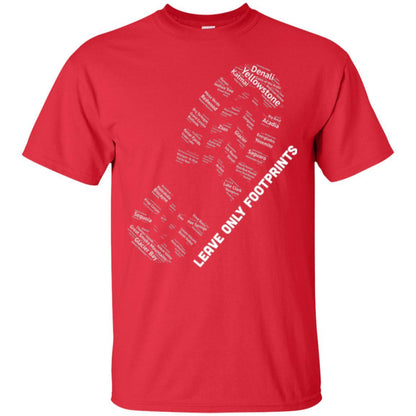 National Parks Boot Print Shirt Listing All T-shirt Red