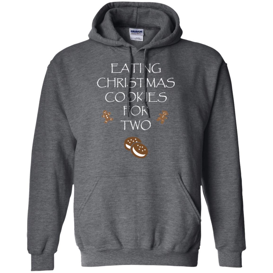 Christmas T-shirt Eating Christmas Cookies For Two Dark Heather