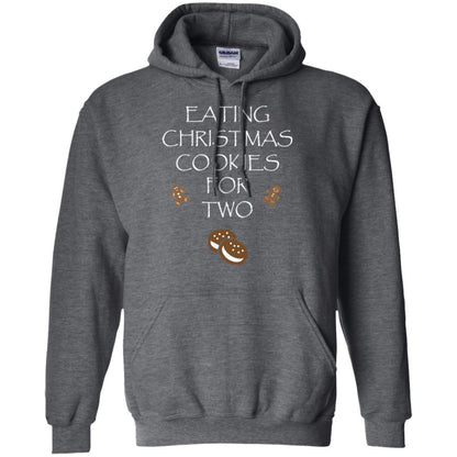 Christmas T-shirt Eating Christmas Cookies For Two Dark Heather
