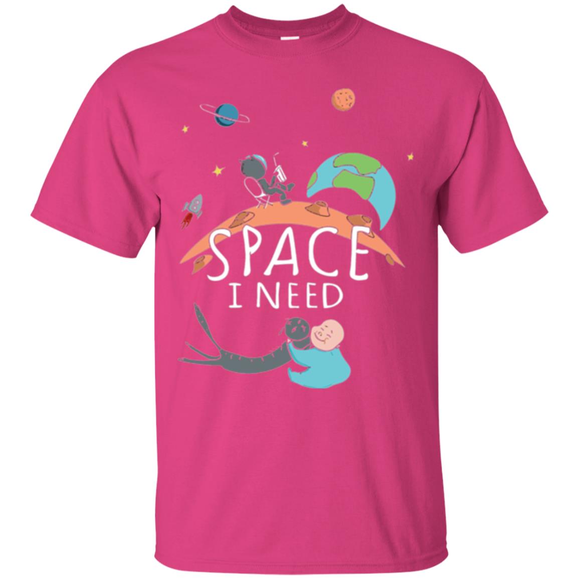 Funny Astronaut Universe Pun T-shirt I Need Space Heliconia