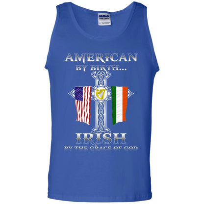 American By Birth Irish By The Grace Of God T-shirt Royal