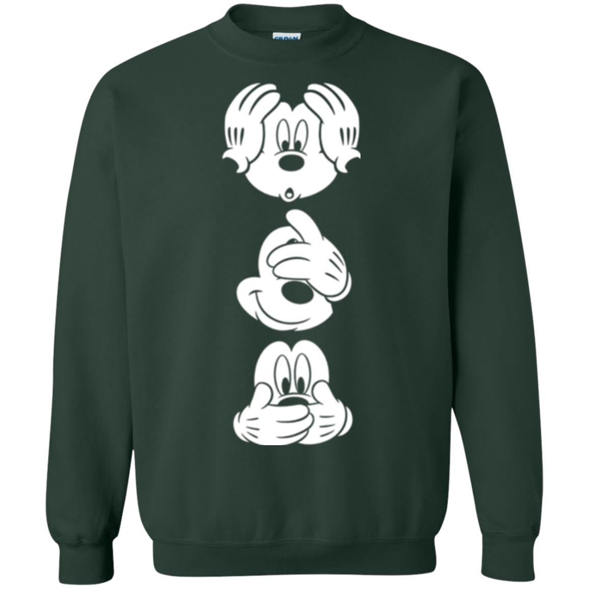 Cartoon T-shirt Disney Mickey Mouses Graphic Forest Green