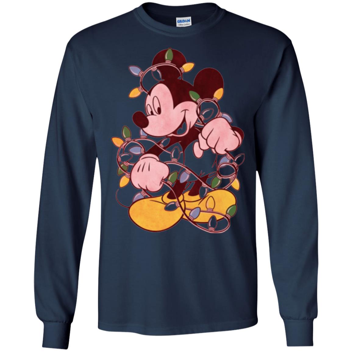 Christmas Lights T-shirt Disney Mickey Mouse Navy