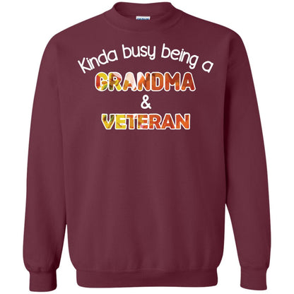 Kinda Busy Being A Grandma And Veteran Nana Shirt Maroon