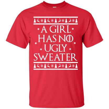 Christmas T-shirt A Girl Has No Ugly Sweater Red