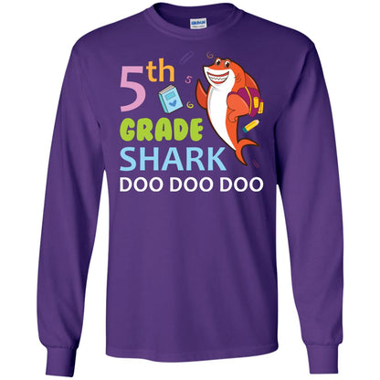 5th Grade Shark Doo Doo Doo Back To School T-shirt Purple