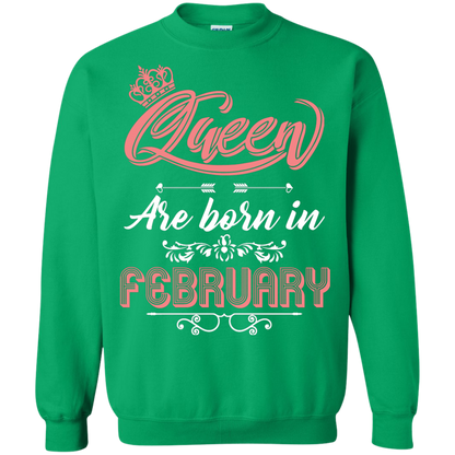 Brithday T-Shirt Queen Are Born In February Irish Green