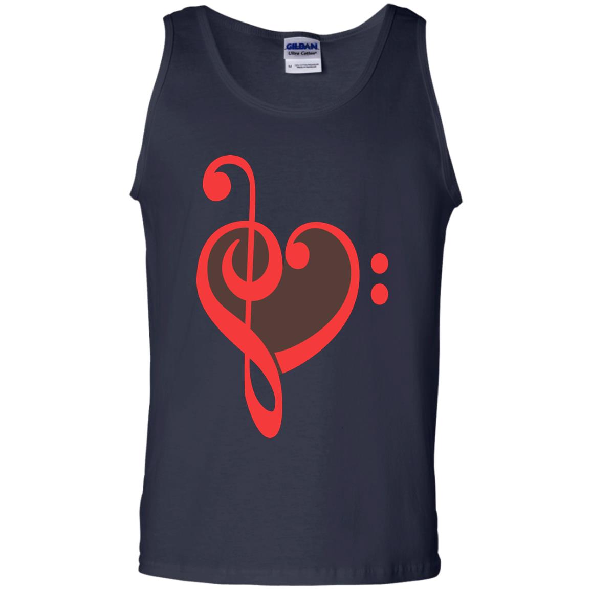 Heart Bass Clef Heart Music Lovers Shirt Navy