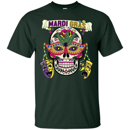 New Orleans Beads Skull Mardi Gras T-shirt Forest