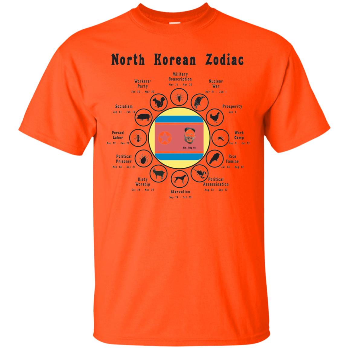 North Korean Zodiac Shirt Kim Jong Un Satirical Orange