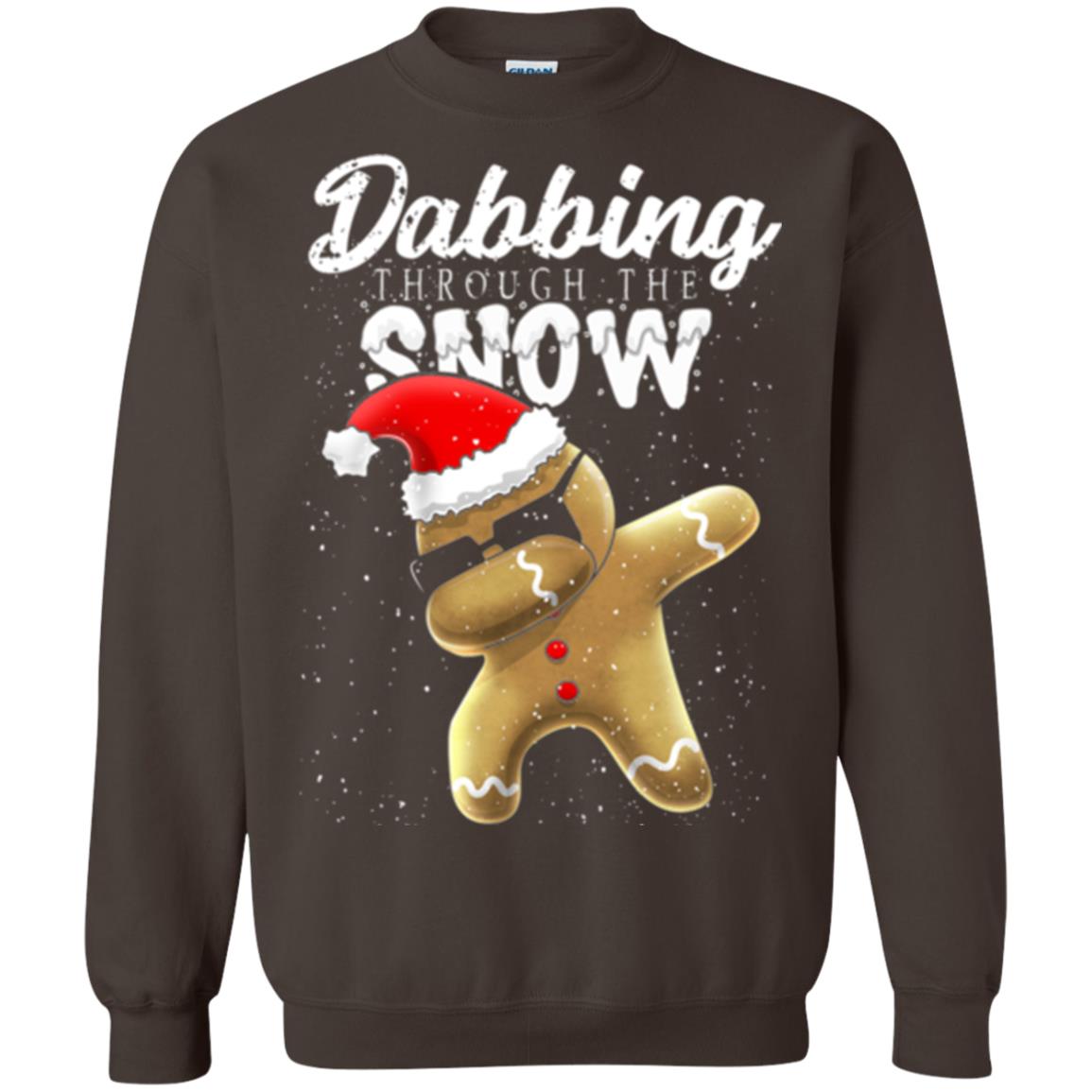 Dabbing Gingerbread T-shirt Dabbing Through The Snow Dark Chocolate