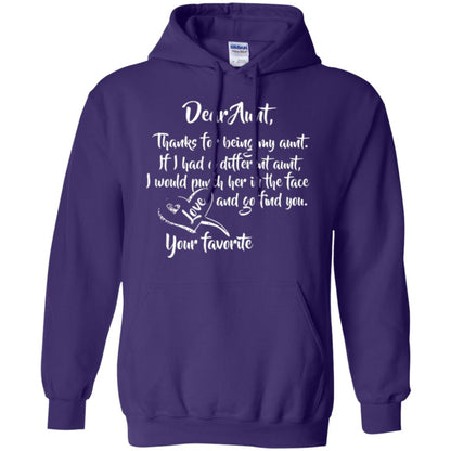 Family T-shirt Dear Aunt Thanks For Being My Aunt Purple