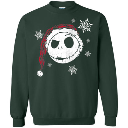 Christmas T-shirt Disney Nightmare Before Christmas Snowflake Forest Green