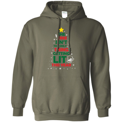 Christmas T-shirt The Tree Isn't The Only Thing Getting Lit This Year Military Green