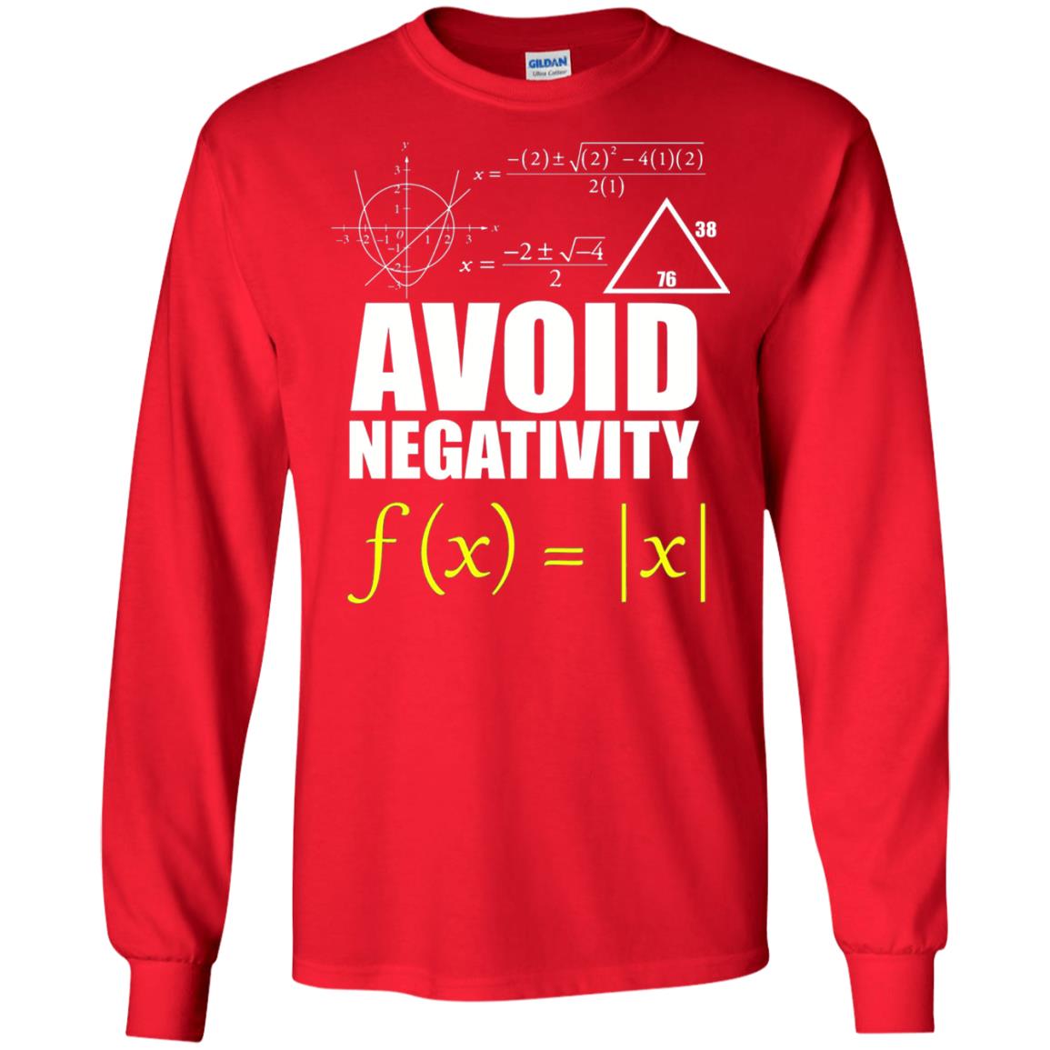 Avoid Negativity Math Teacher T-shirt Red