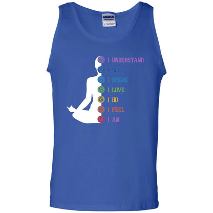 Chakra Meditation Yoga T-shirt I Speak I Love I Do I Feel I Am Royal