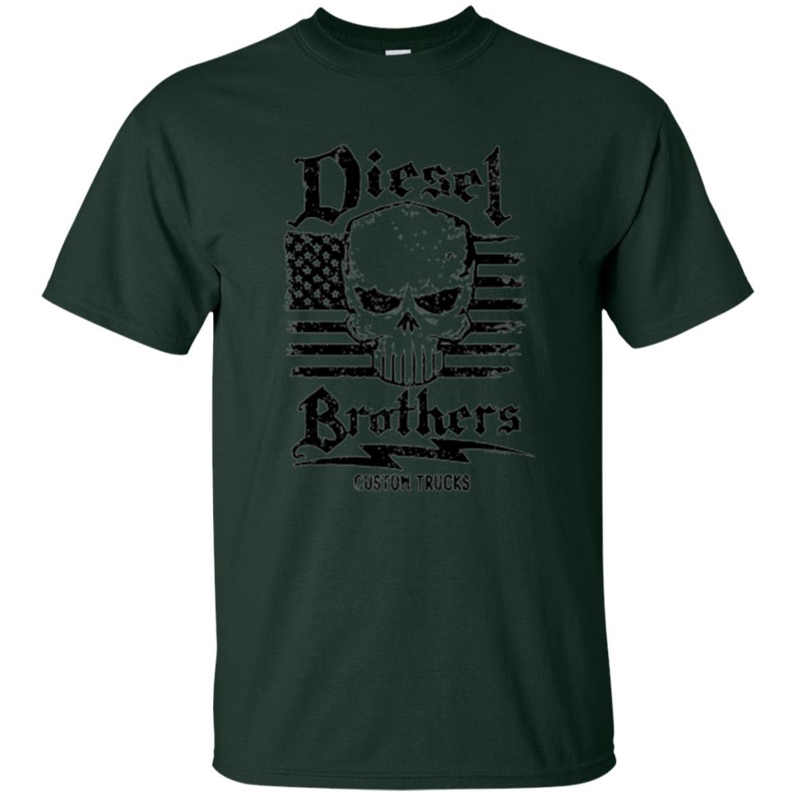 Diesel Brothers Custom Trucks Skull Usa Flag T-shirt