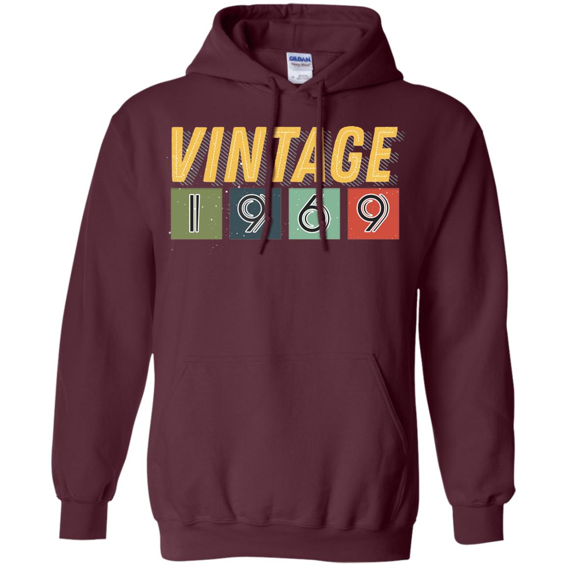 Vintage 1969 49th Birthday Gift Shirt For Mens Or Womens Maroon