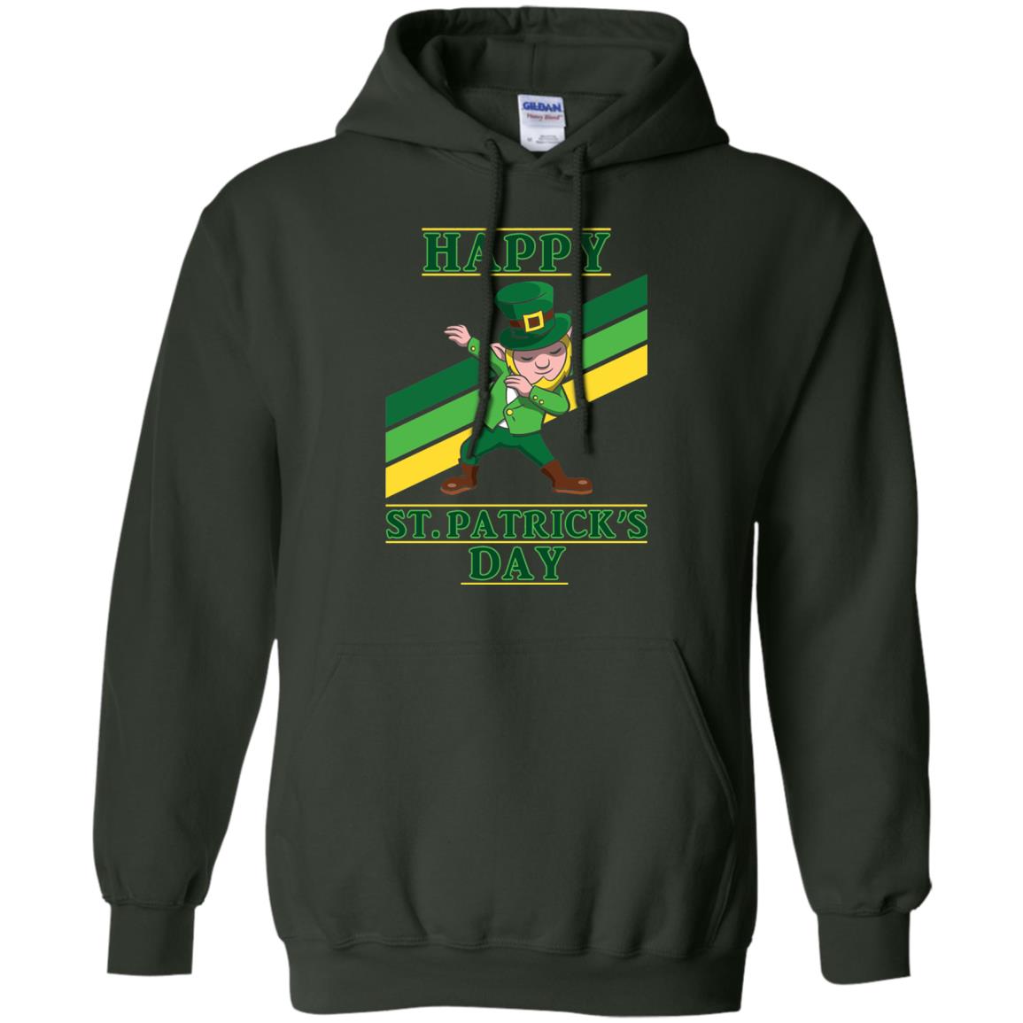 Dabbing Leprechaun Saint Patrick_s Day T-shirt Forest Green
