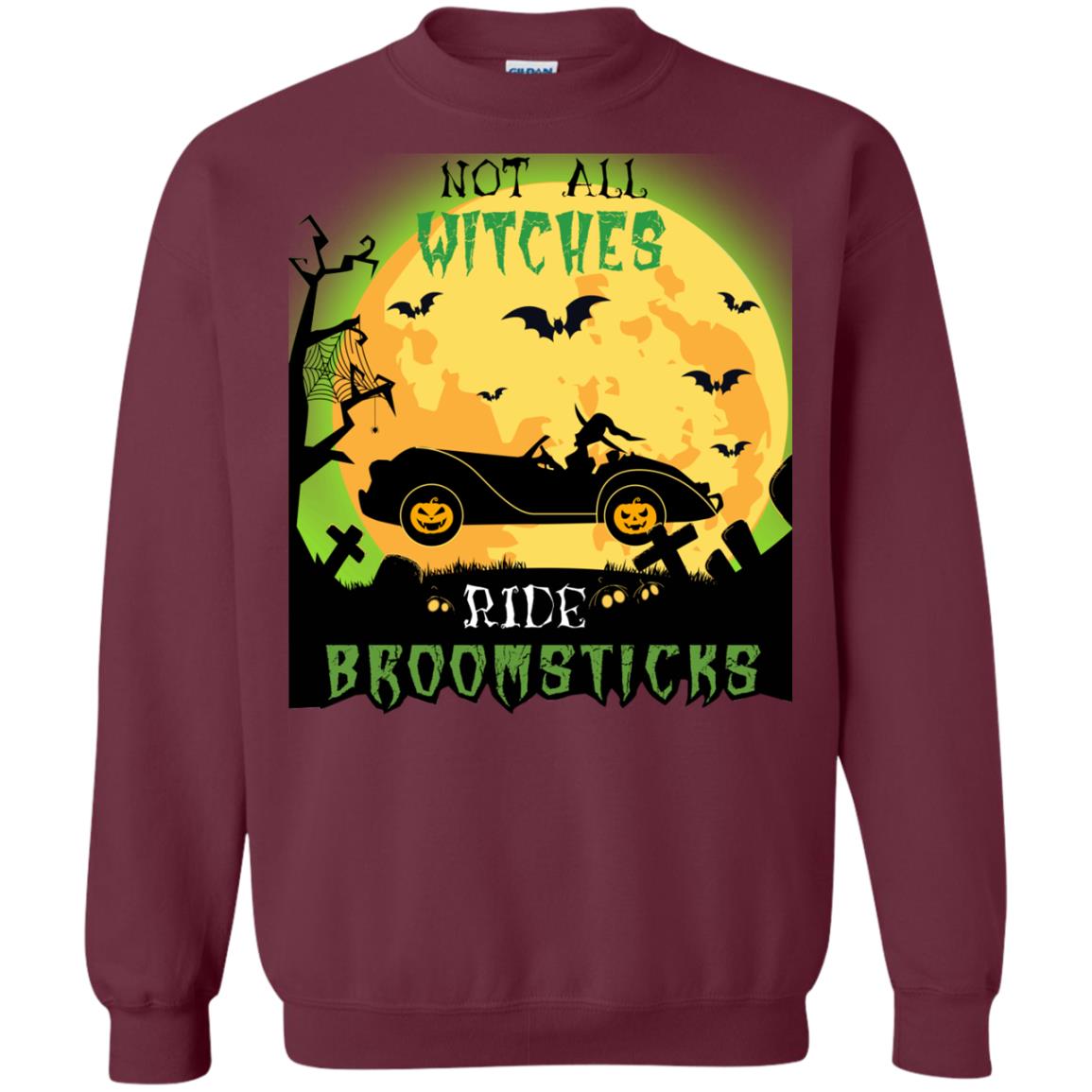 Not All Witches Ride Broomsticks Witches Drive Car Funny Halloween Shirt Maroon