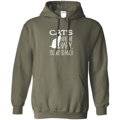 Cat Lover T-shirt Cats Make Me Happy You Not So Much Military Green