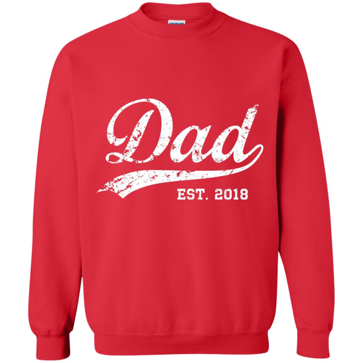 Dad Est. 2018 Vintage New Dad Daddy T-shirt Red