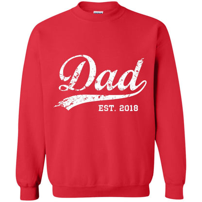 Dad Est. 2018 Vintage New Dad Daddy T-shirt Red
