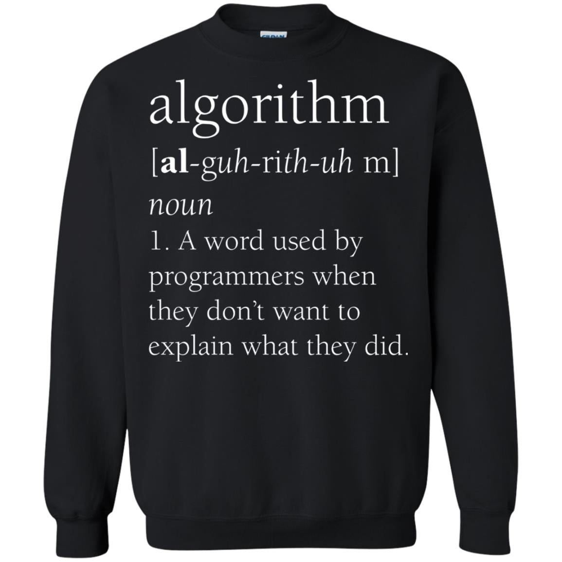 Funny Computer Programmer Algorithm Definition Gift T-shirt Black