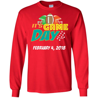 Football Lover T-shirt It_s Game Day February 4 2018 Red