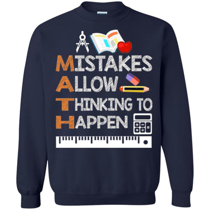 Math Lover T-shirt Mistakes Allow Thinking To Happen Navy