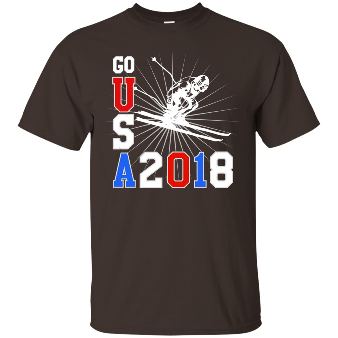 Alpine Skiing T-shirt Go Usa 2108 Cool Dark Chocolate