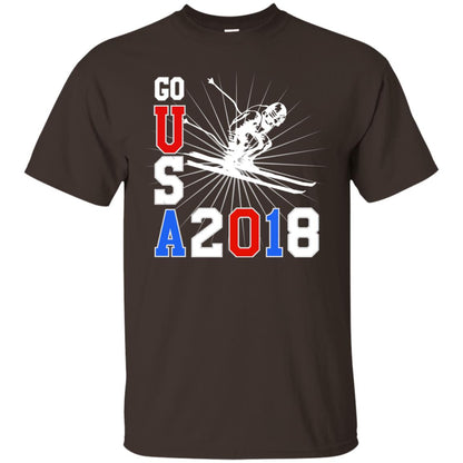 Alpine Skiing T-shirt Go Usa 2108 Cool Dark Chocolate