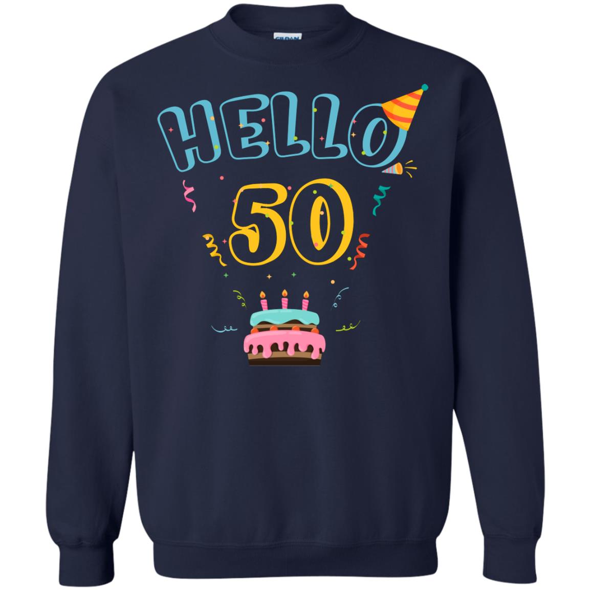 Hello 50 Fifty 50th 1968s Birthday Gift Shirt Navy