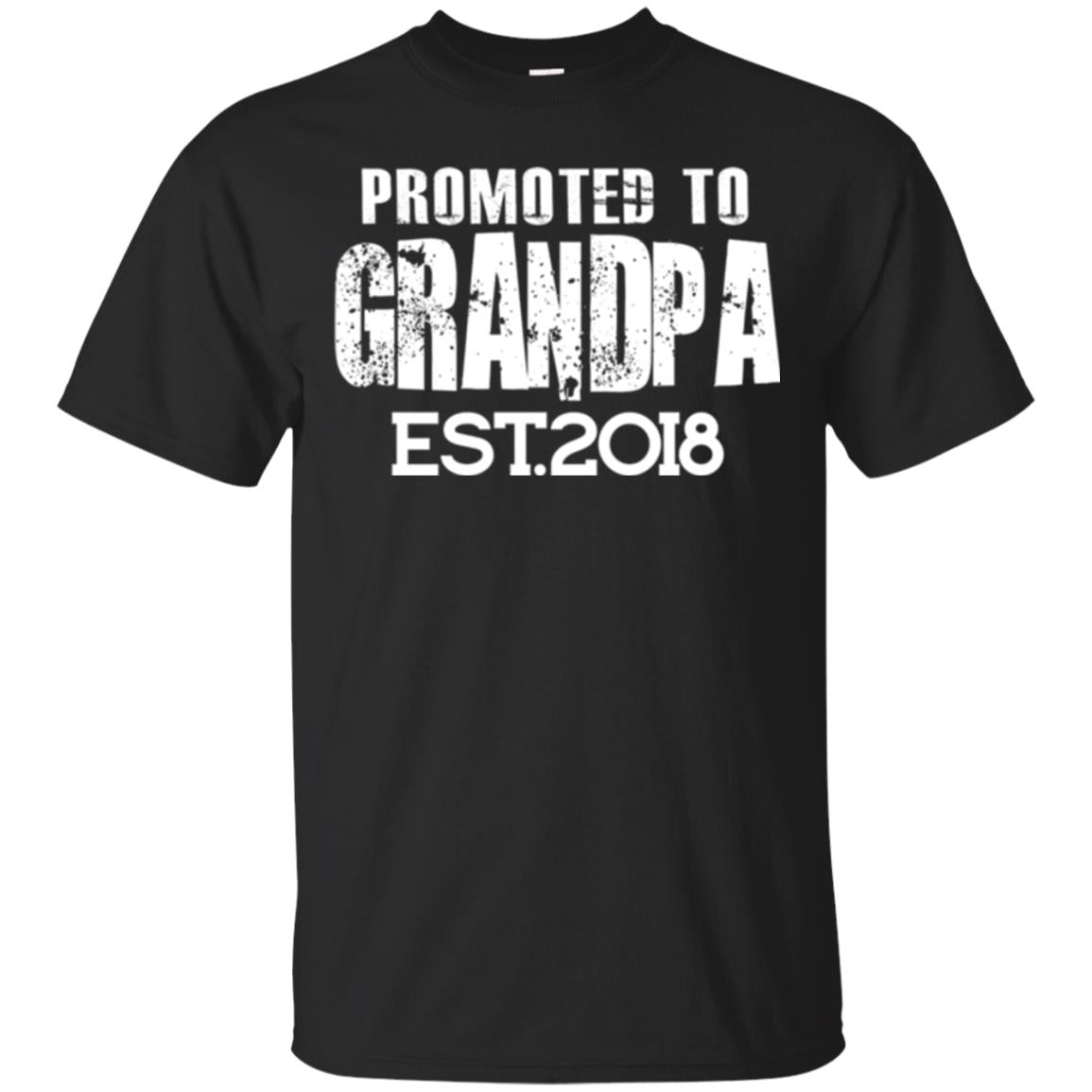 Papa T-shirt Promoted To Grandpa Est 2018 T-shirt Black