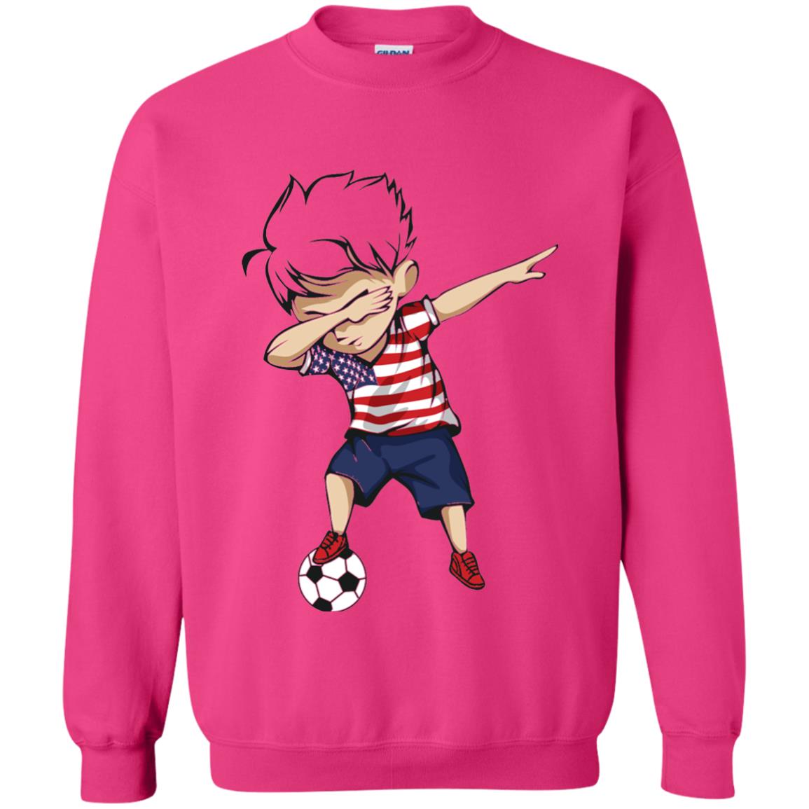 Dabbing Soccer Boy United States Jersey Shirt Usa Football Heliconia