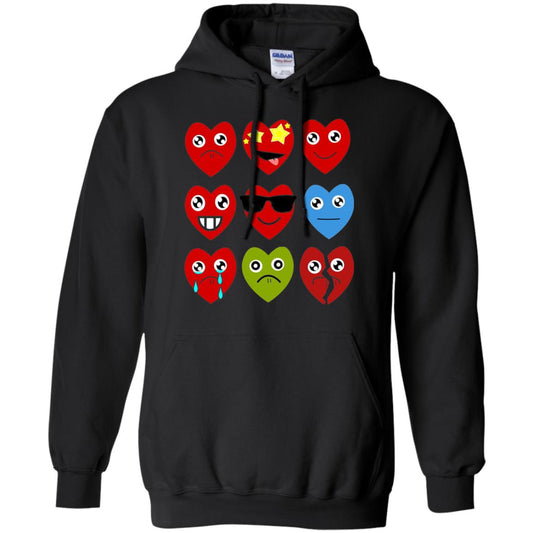 Valentine_s Day T-shirt Heart Emojis Black