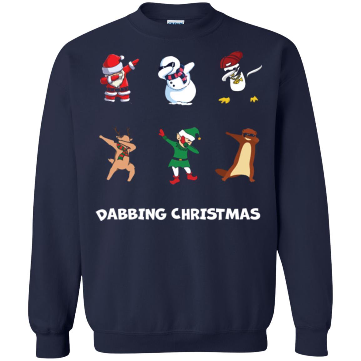 Dabbing Christmas T-shirt Navy