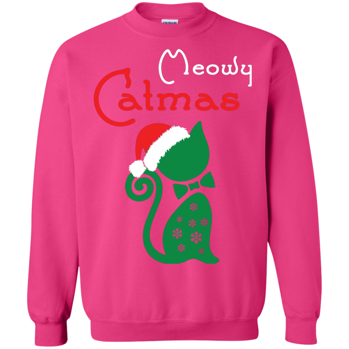 Cat Christmas T-Shirt Meowy Catmas Heliconia
