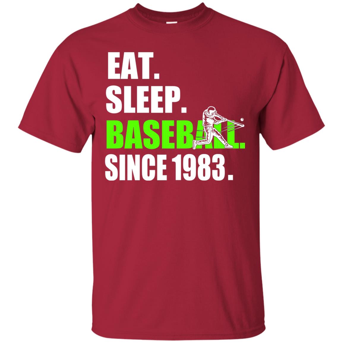 Eat Sleep Baseball Since 1983 35th Birthday Shirt Cardinal