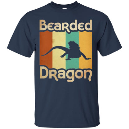 Vintage Retro Bearded Dragon T-shirt Navy