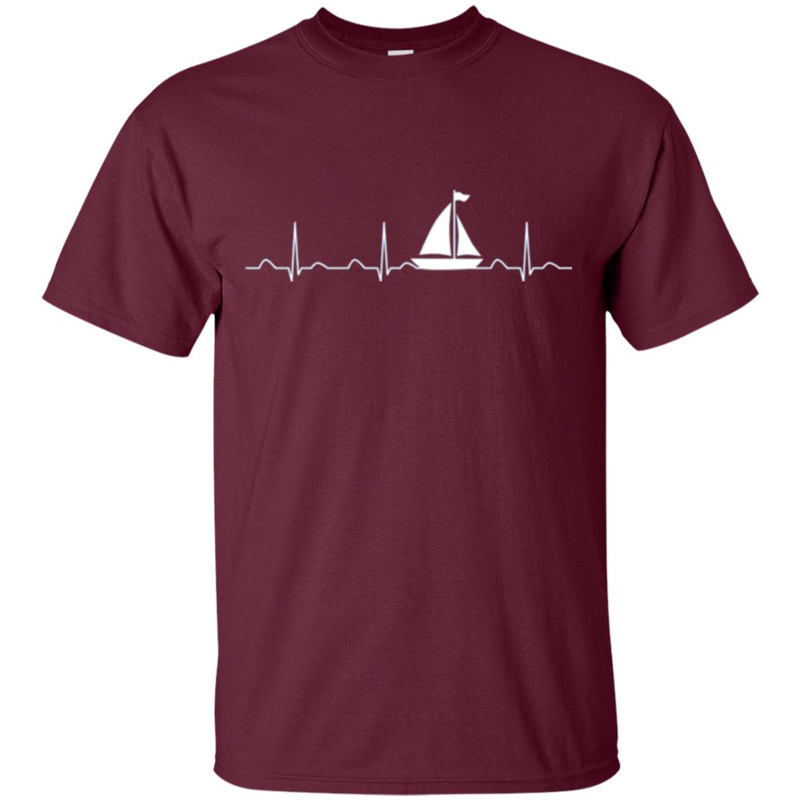 Boating Sailor T-shirt Heartbeat Maroon