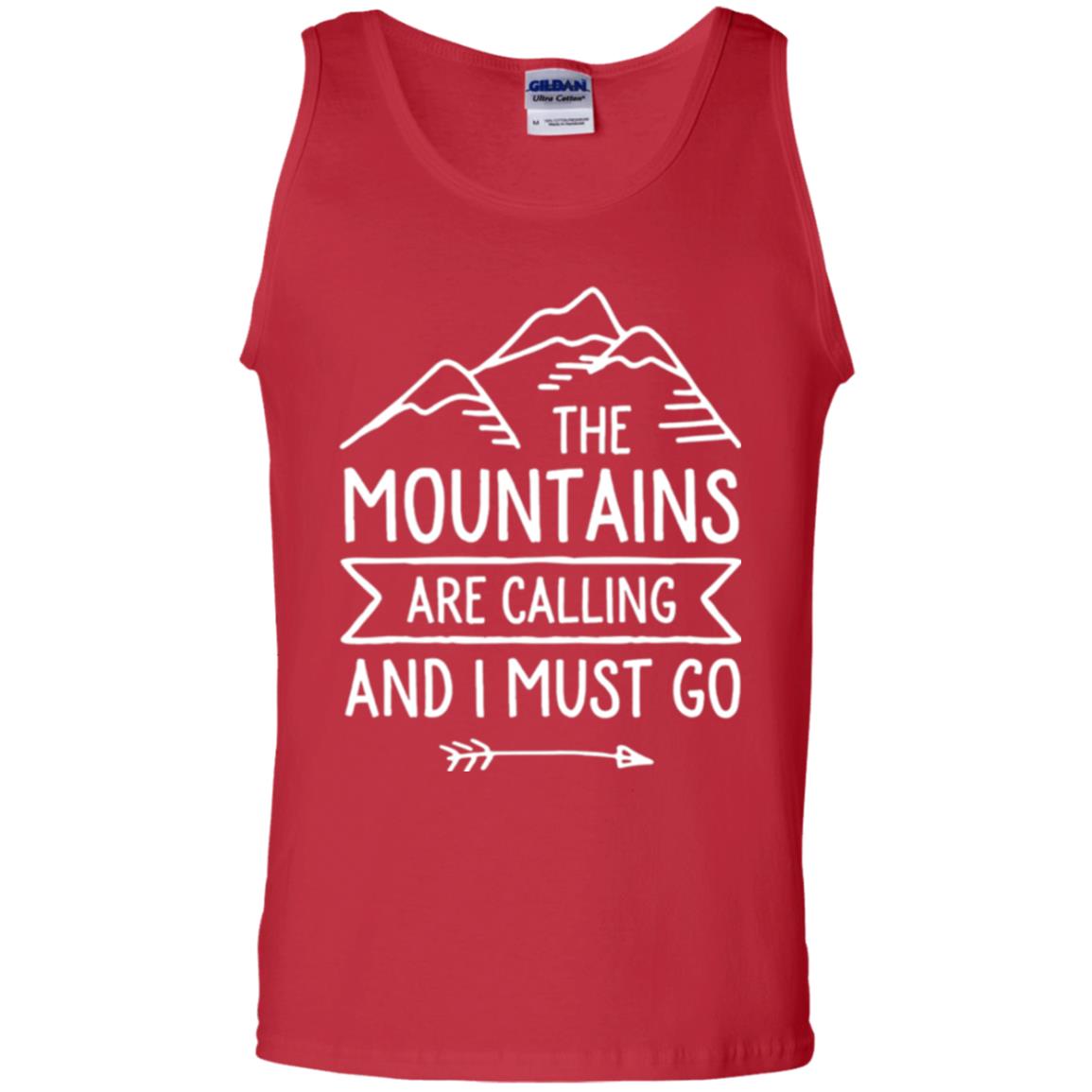 Climbing Mountain T-shirt The Mountains Are Calling And I Must Go Red