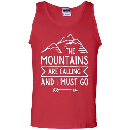 Climbing Mountain T-shirt The Mountains Are Calling And I Must Go Red